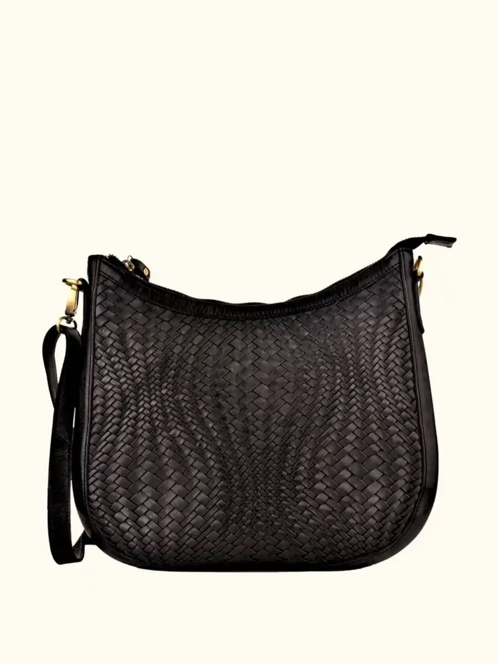 MILO Canada Black Woven Leather Hobo Bag